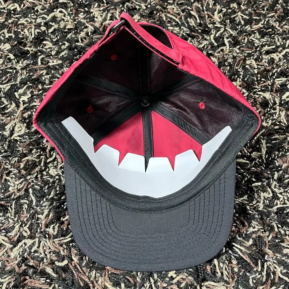 Real Bad Man Records 6 Panel Adjustable Hat Cap Nylon Burgundy Red Black RBM Men